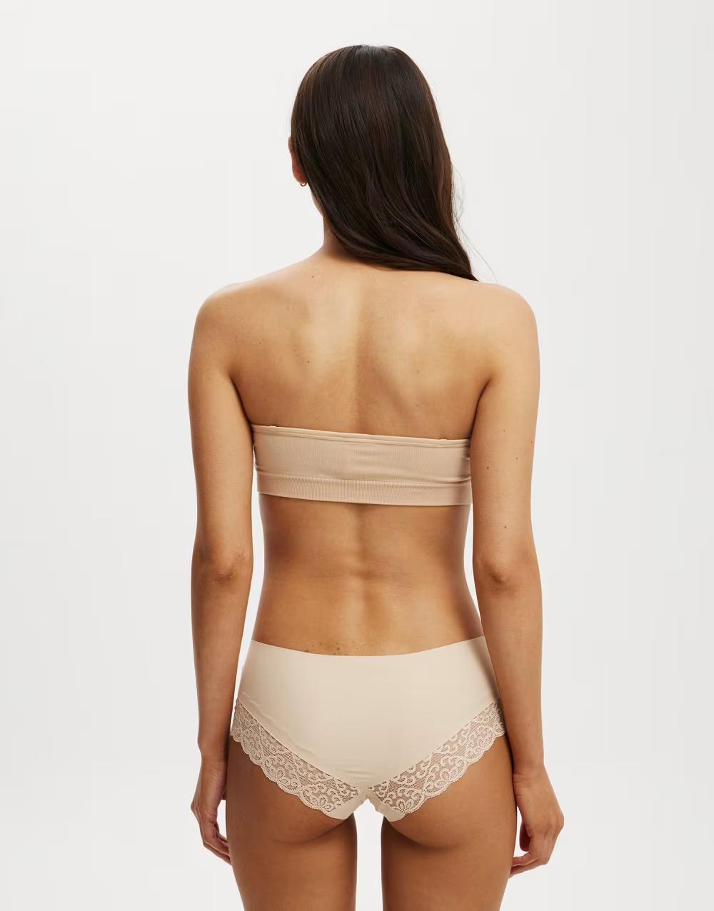 beżowy biustonosz bandeau