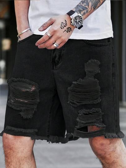 czarne spodenki jeans