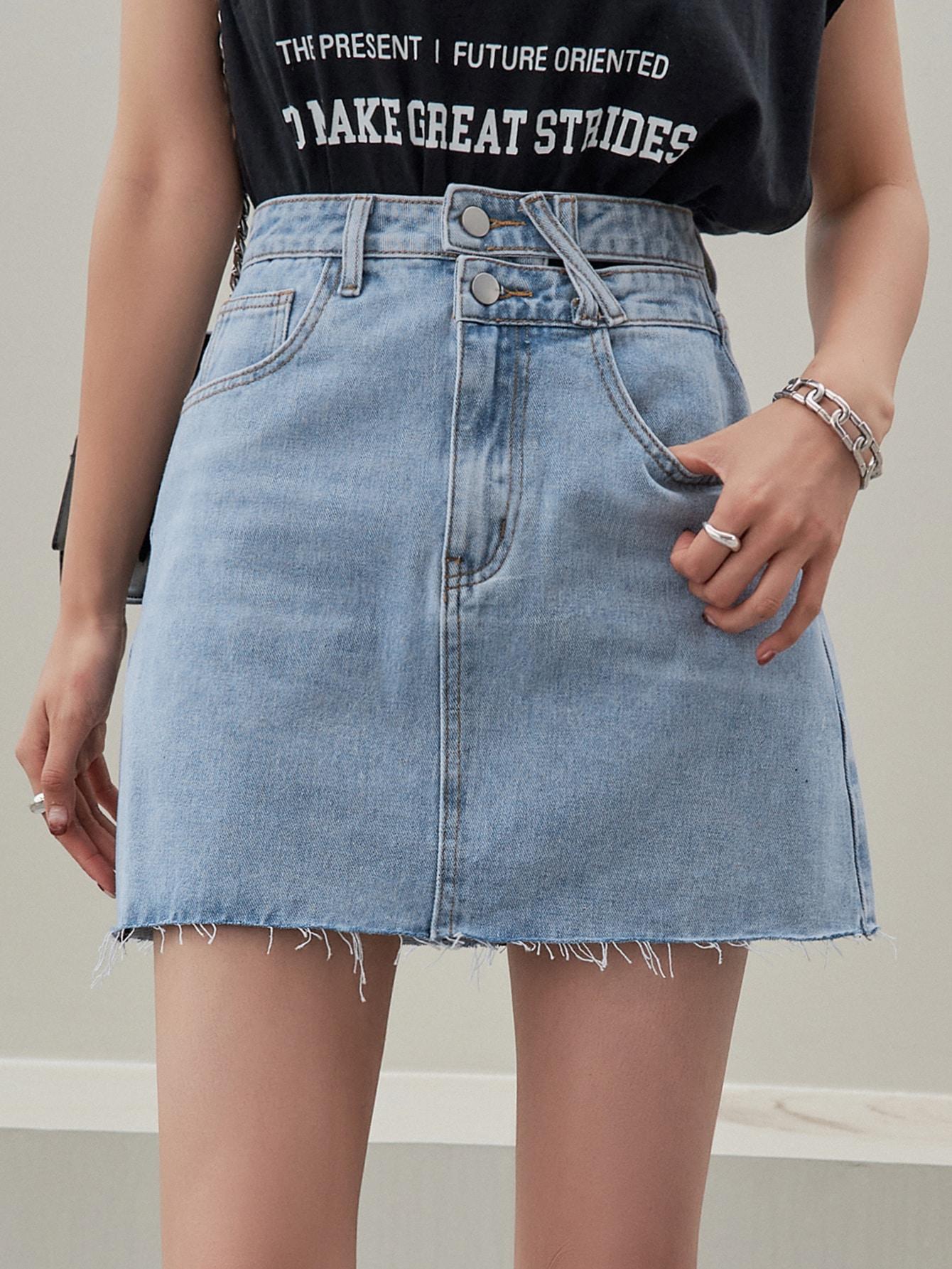 SPÓDNICA MINI JEANSOWA