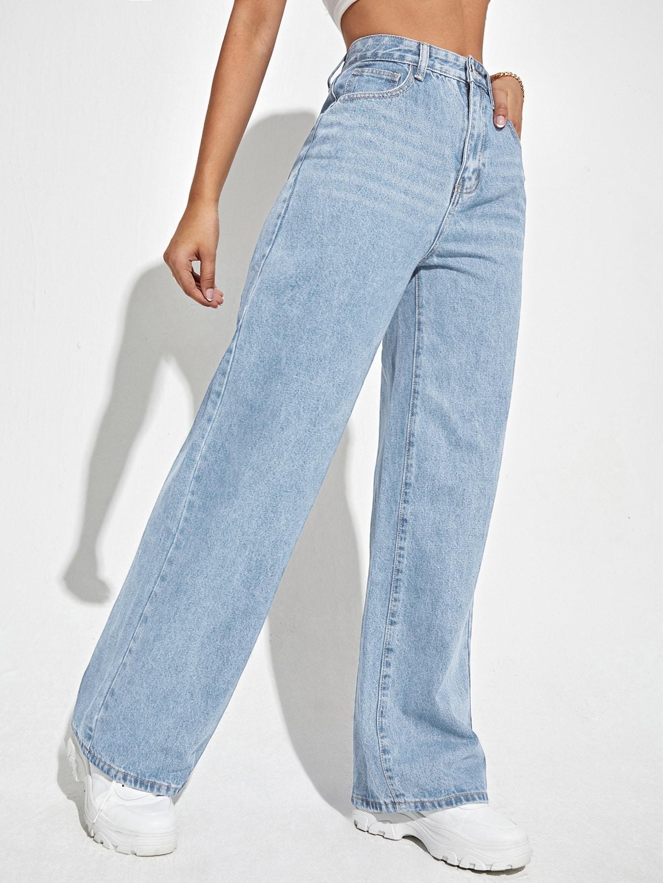 NIEBIESKIE SPODNIE JEANS wysoki stan