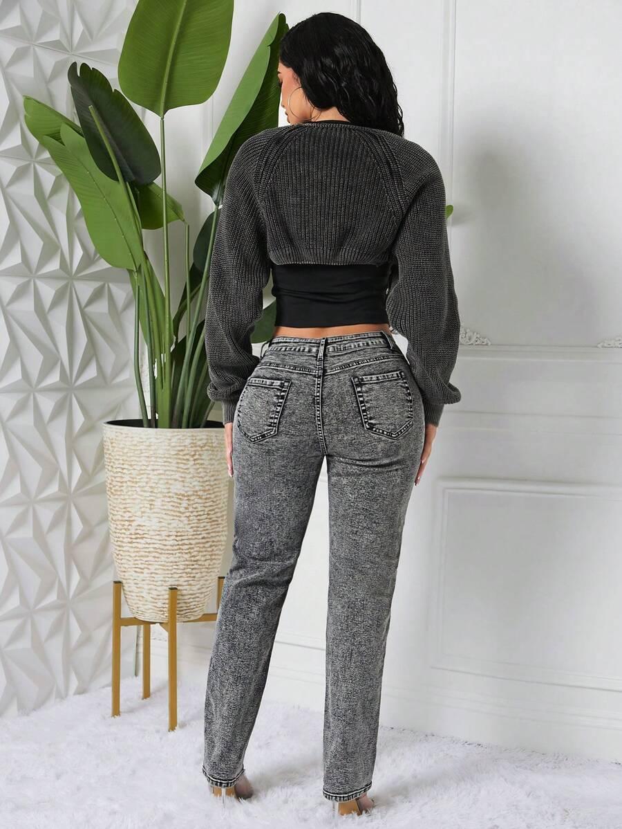 szare spodnie jeans 