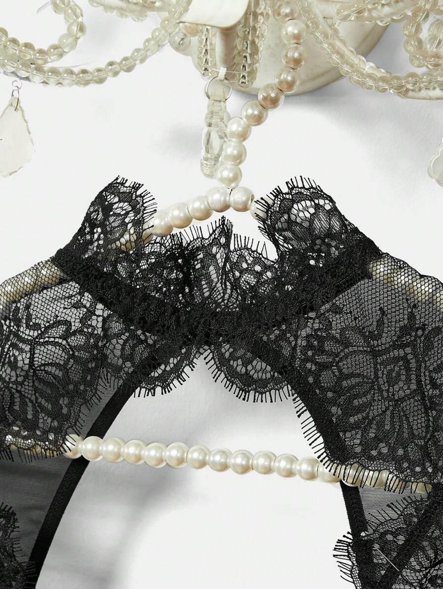 CZARNE KORONKOWE BODY
