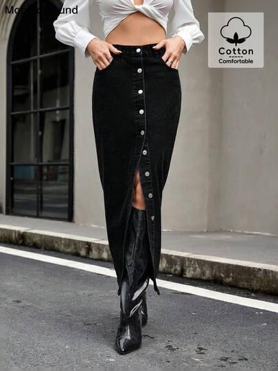 czarna spódnica jeans