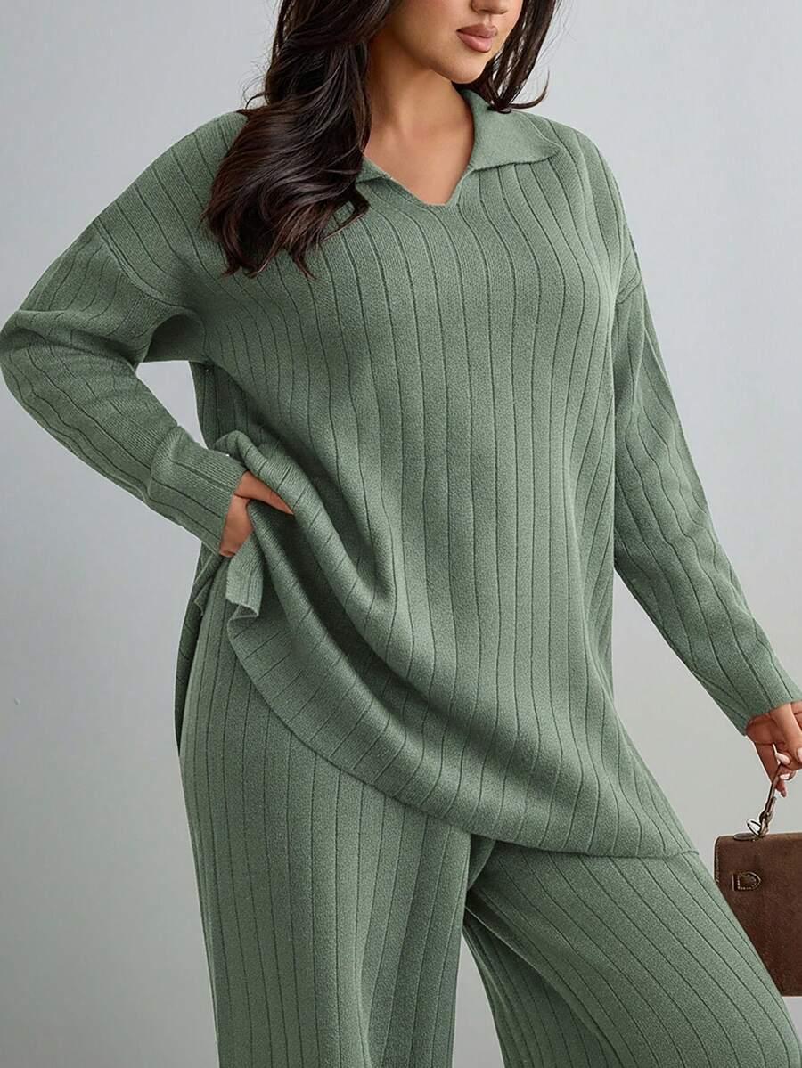 SWETER SPODNIE KOMPLET