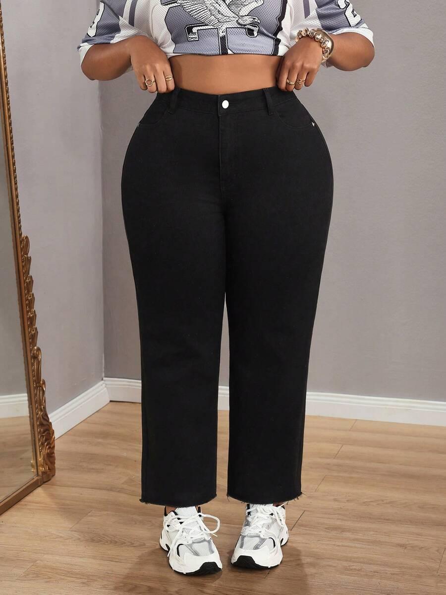 CZARNE SPODNIE JEANS