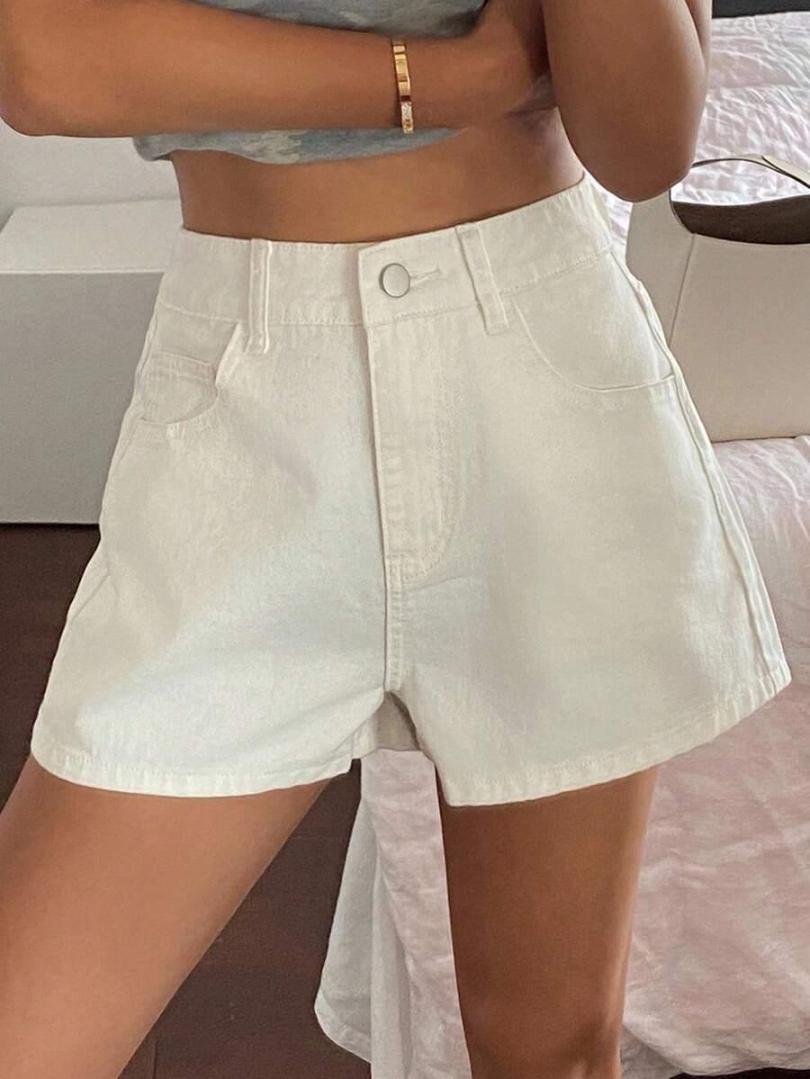 BIAŁE SPODENKI JEANS