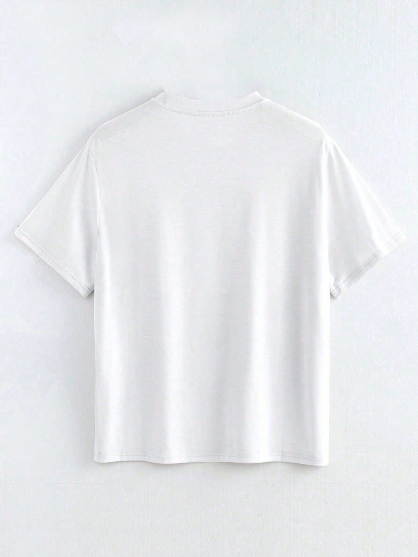 biały t-shirt print