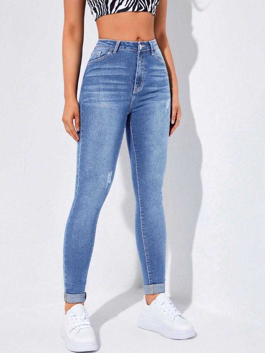 NIEBIESKIE SPODNIE JEANS RURKI