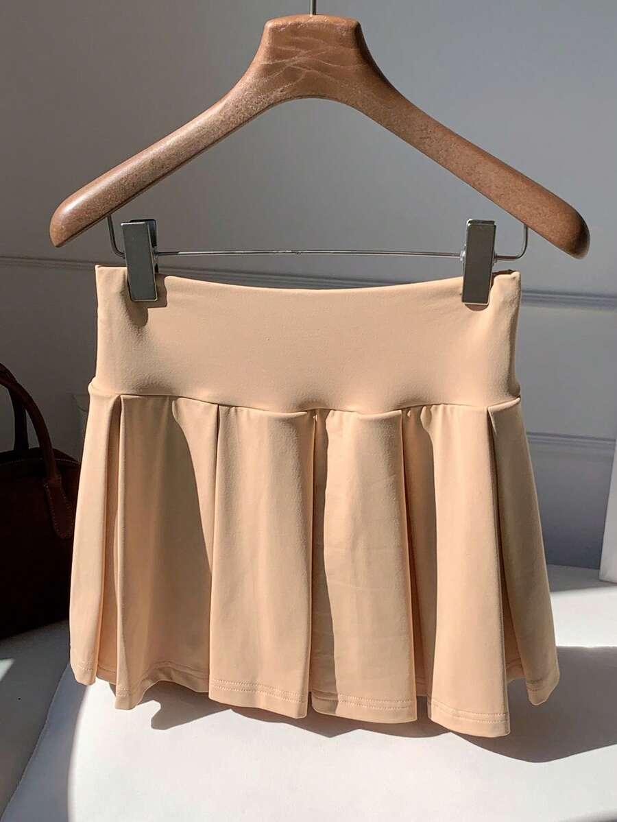 beżowa mini spódnica 
