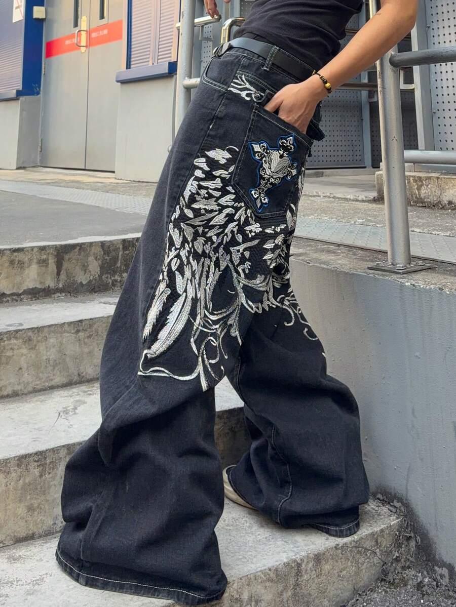 spodnie jeans zdobienie