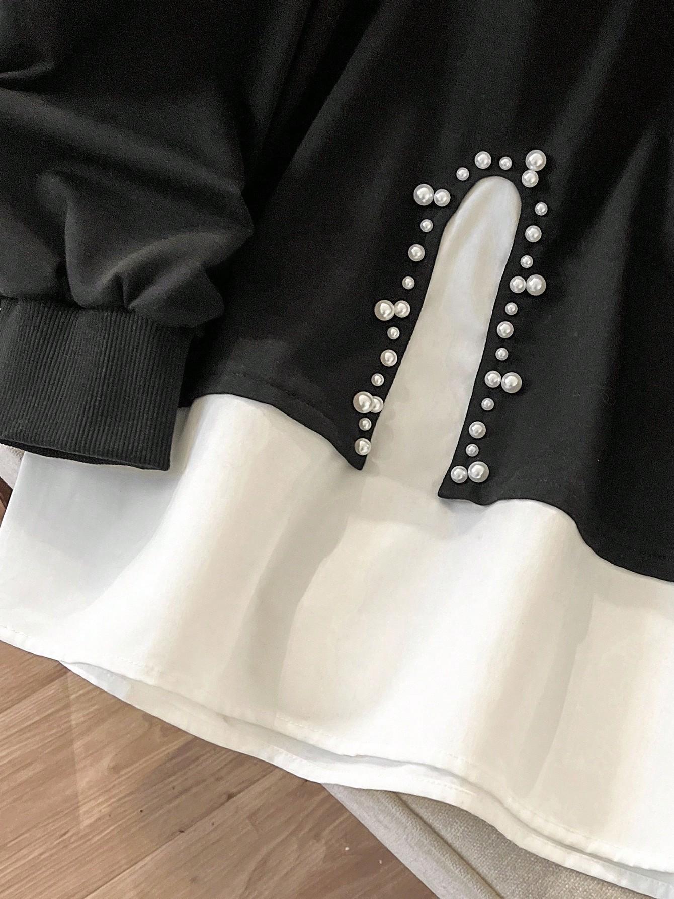 CZARNA BLUZA ZDOBIENIE
