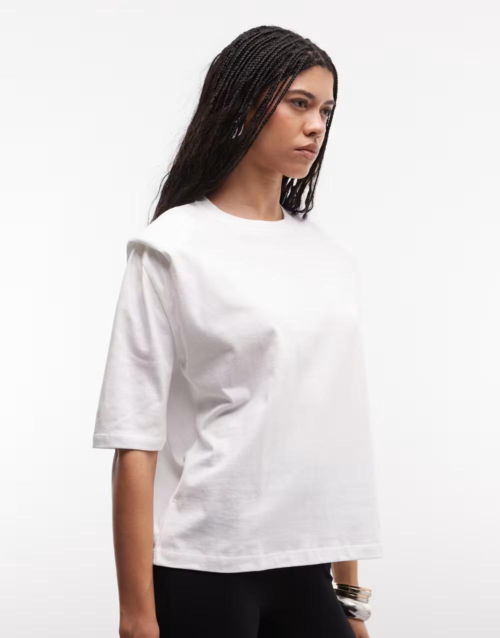 BIAŁy BAWEŁNIANY T-SHIRT
