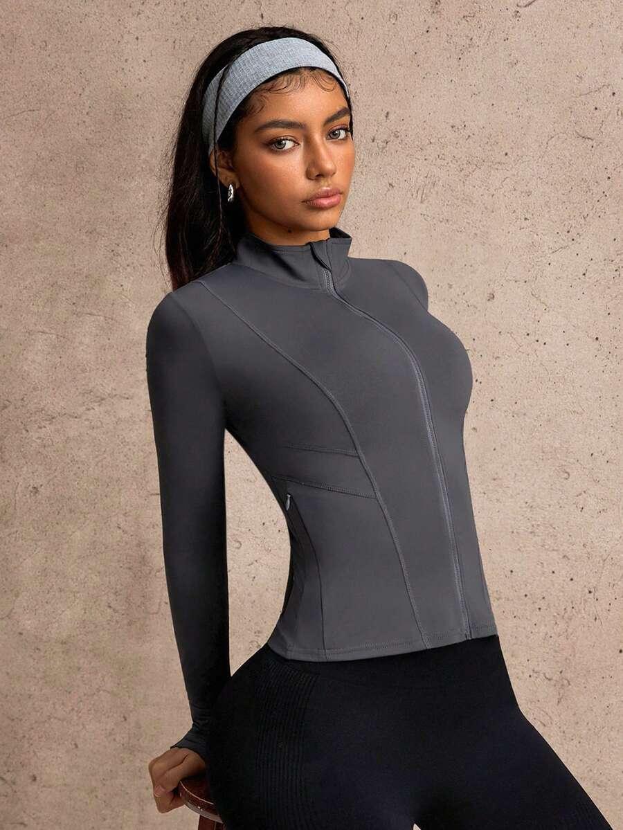 SZARA BLUZA SPORTOWA ZAMKI