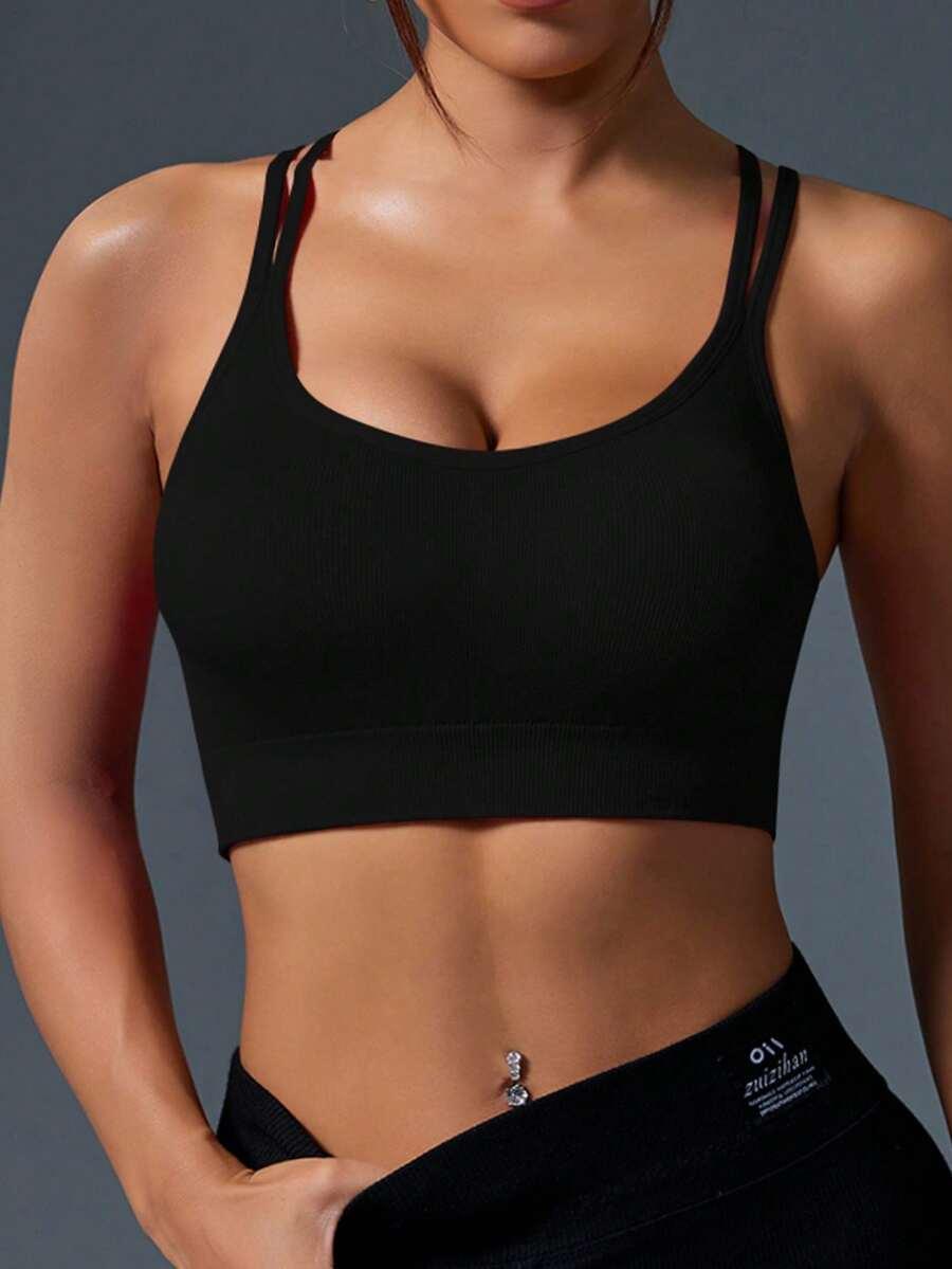 czarny sportowy top 