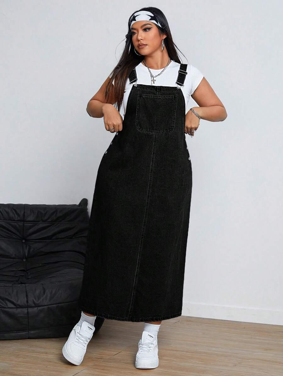 CZARNA MIDI SUKIENKA JEANS