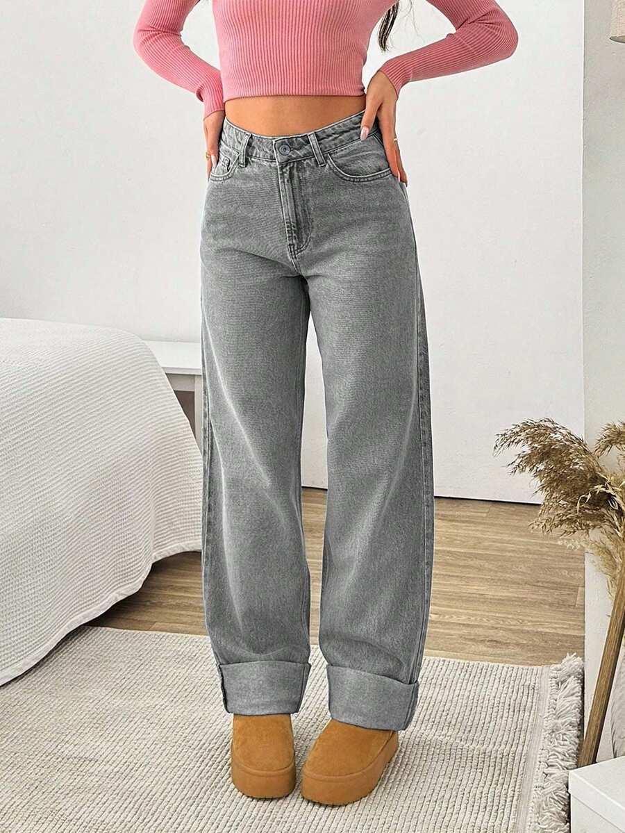 szare spodnie jeans 