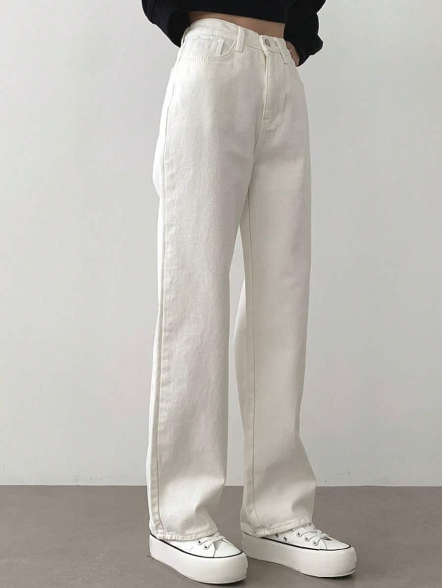BIAŁE SPODNIE JEANS