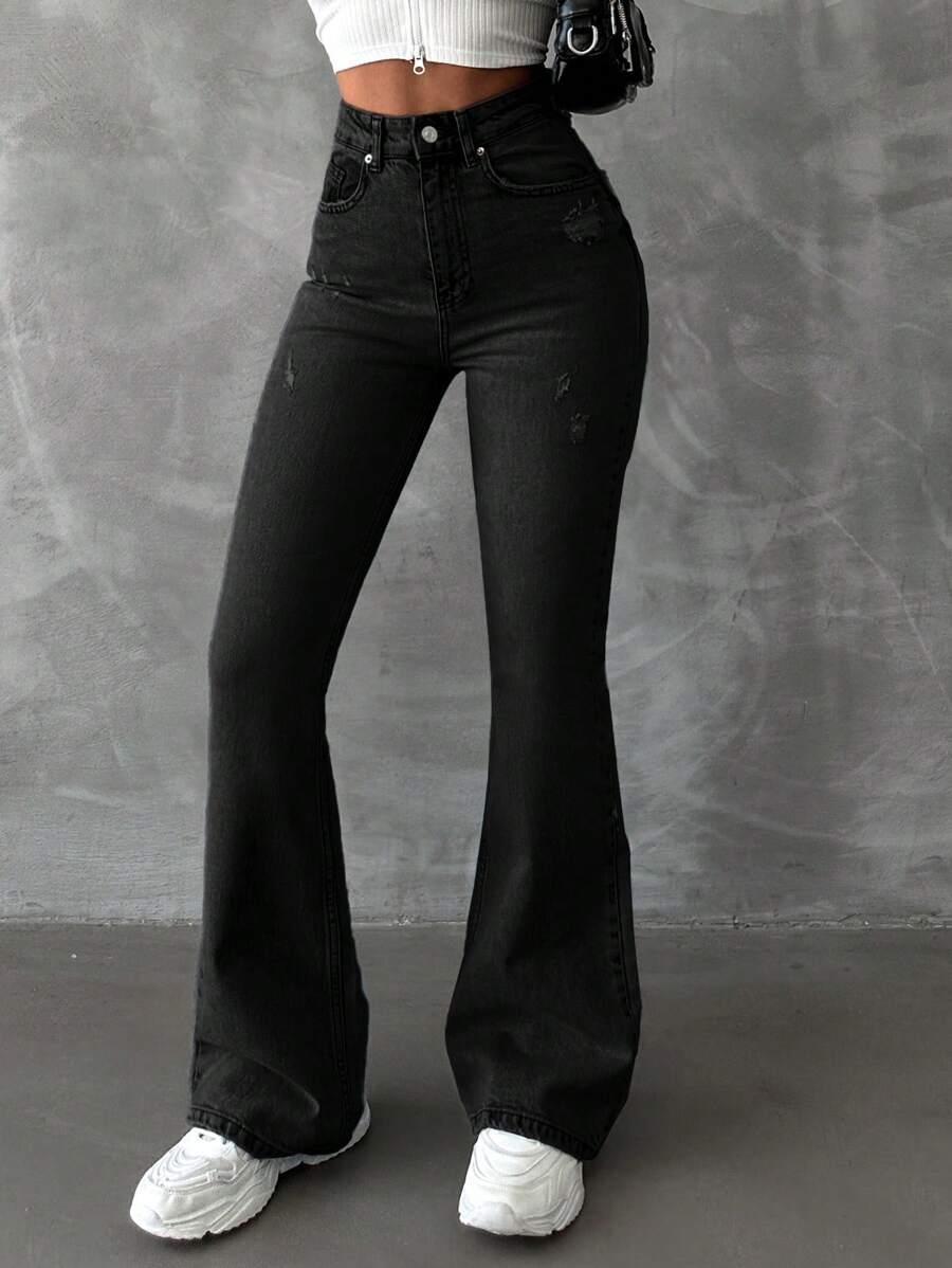 CZARNE SPODNIE JEANS