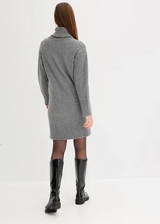 SZARA dzianinowa MINI SUKIENKA z golfem