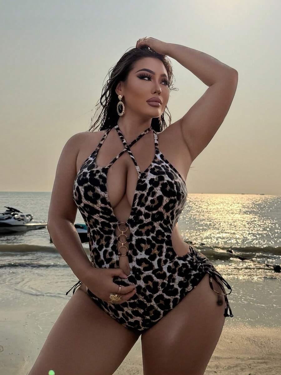 jednoczęściowy strój kąpielowy animal print