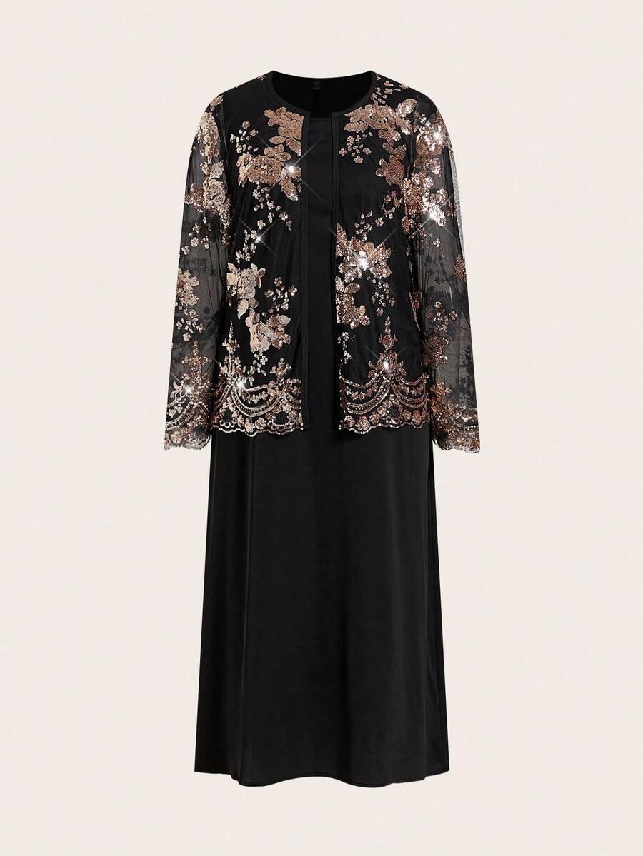 KOMPLET SUKIENKA ŻAKIET CEKINY