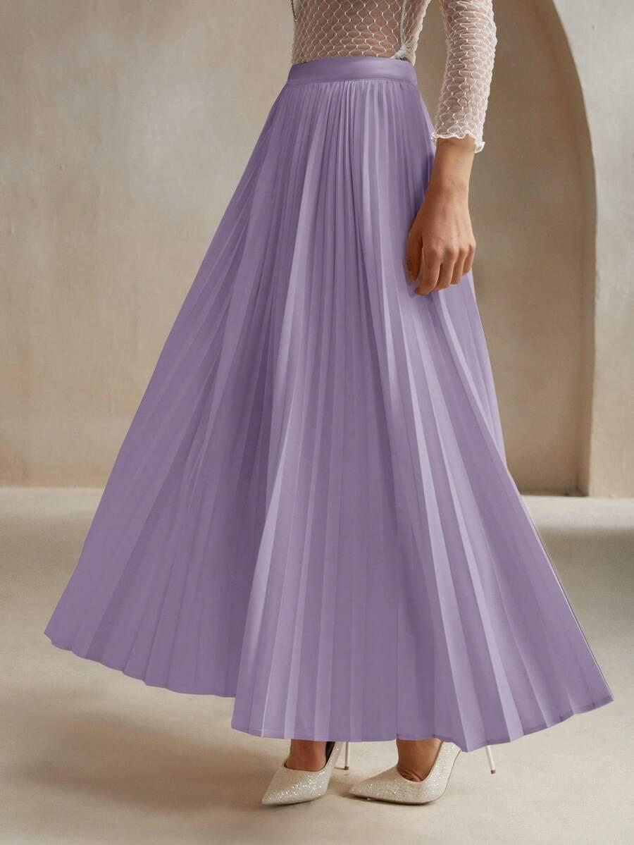fioletowa spódnica plisy
