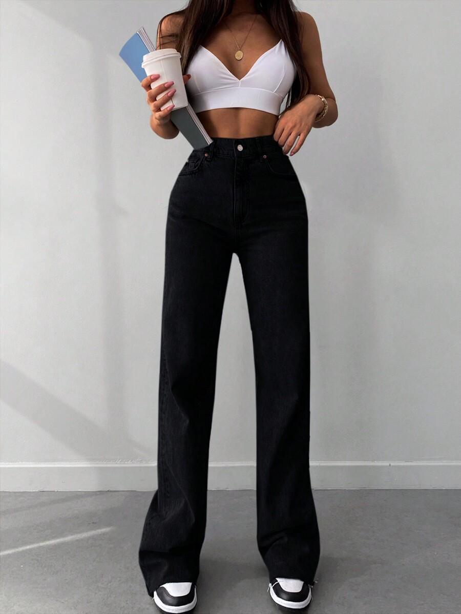 PROSTE SPODNIE JEANS WYSOKI STAN