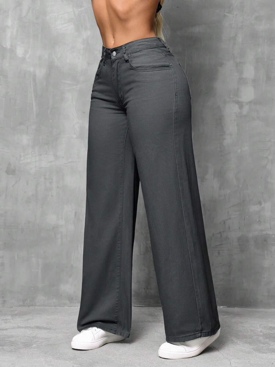 SZARE SPODNIE JEANS 