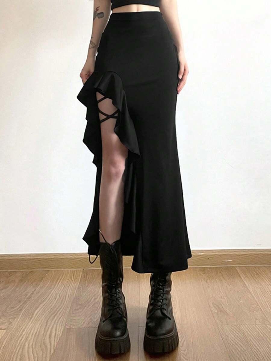czarna spódnica wysoki stan