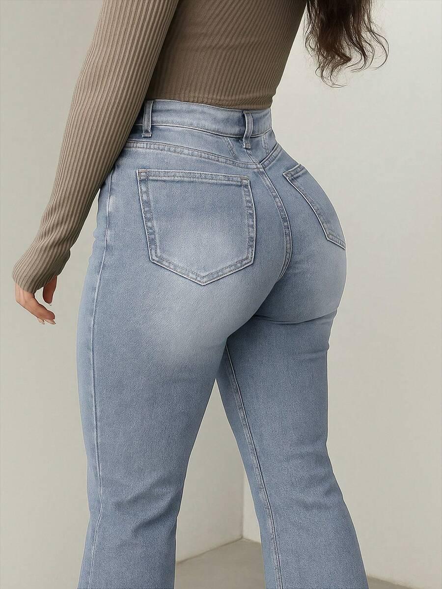 NIEBIESKIE JEANSY DZWONY
