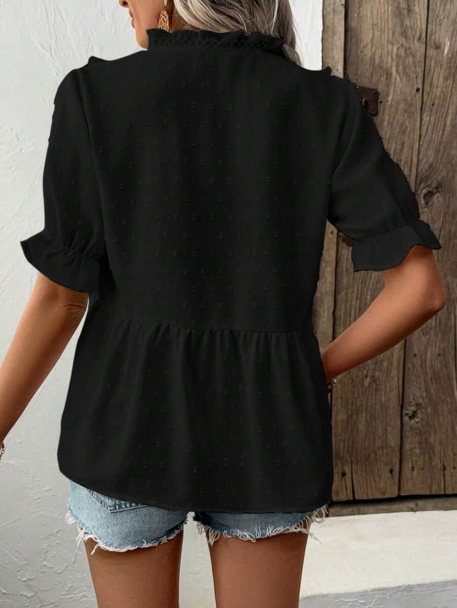 CZARNA BLUZKA V NECK
