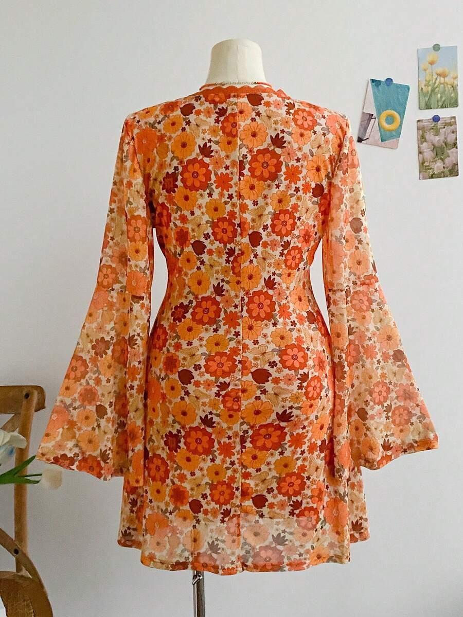 POMARAŃCZOWA MINI SUKIENKA