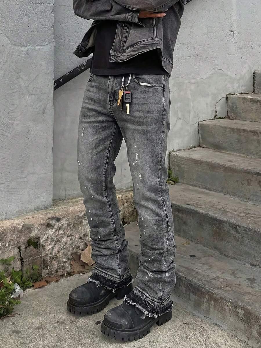 SZARE SPODNIE JEANS 