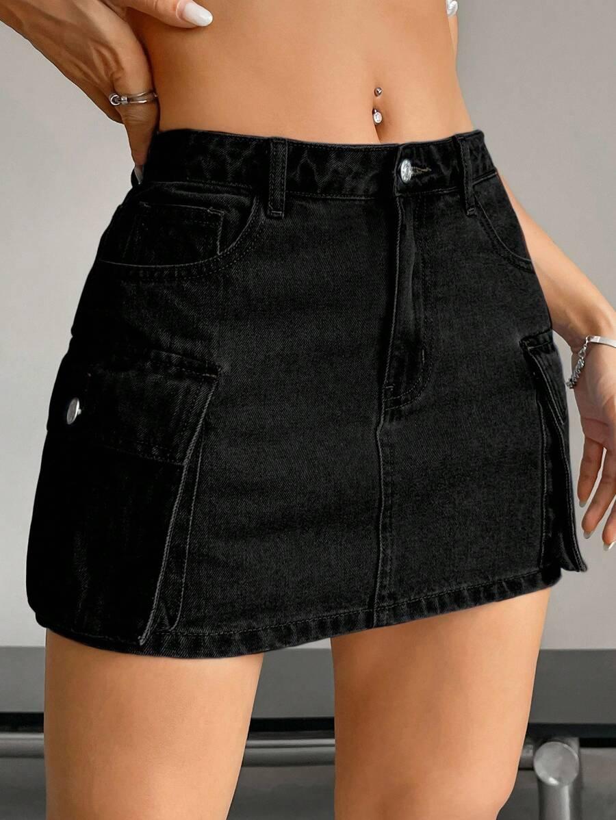 CZARNA SPÓDNICA JEANS