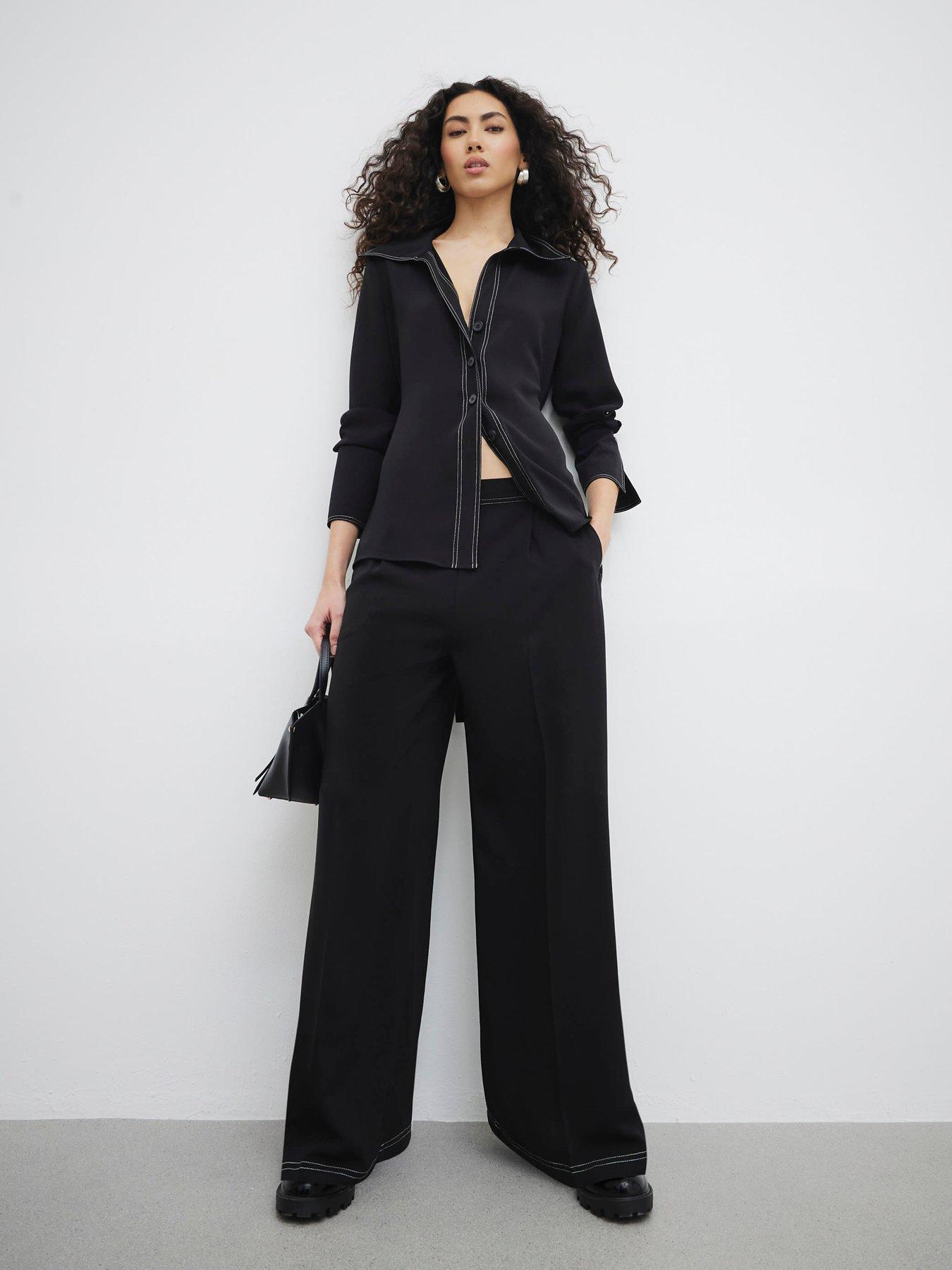 RIVER ISLAND SPODNIE Z KONTRASTOWYMI PRZESZYCIAMI 