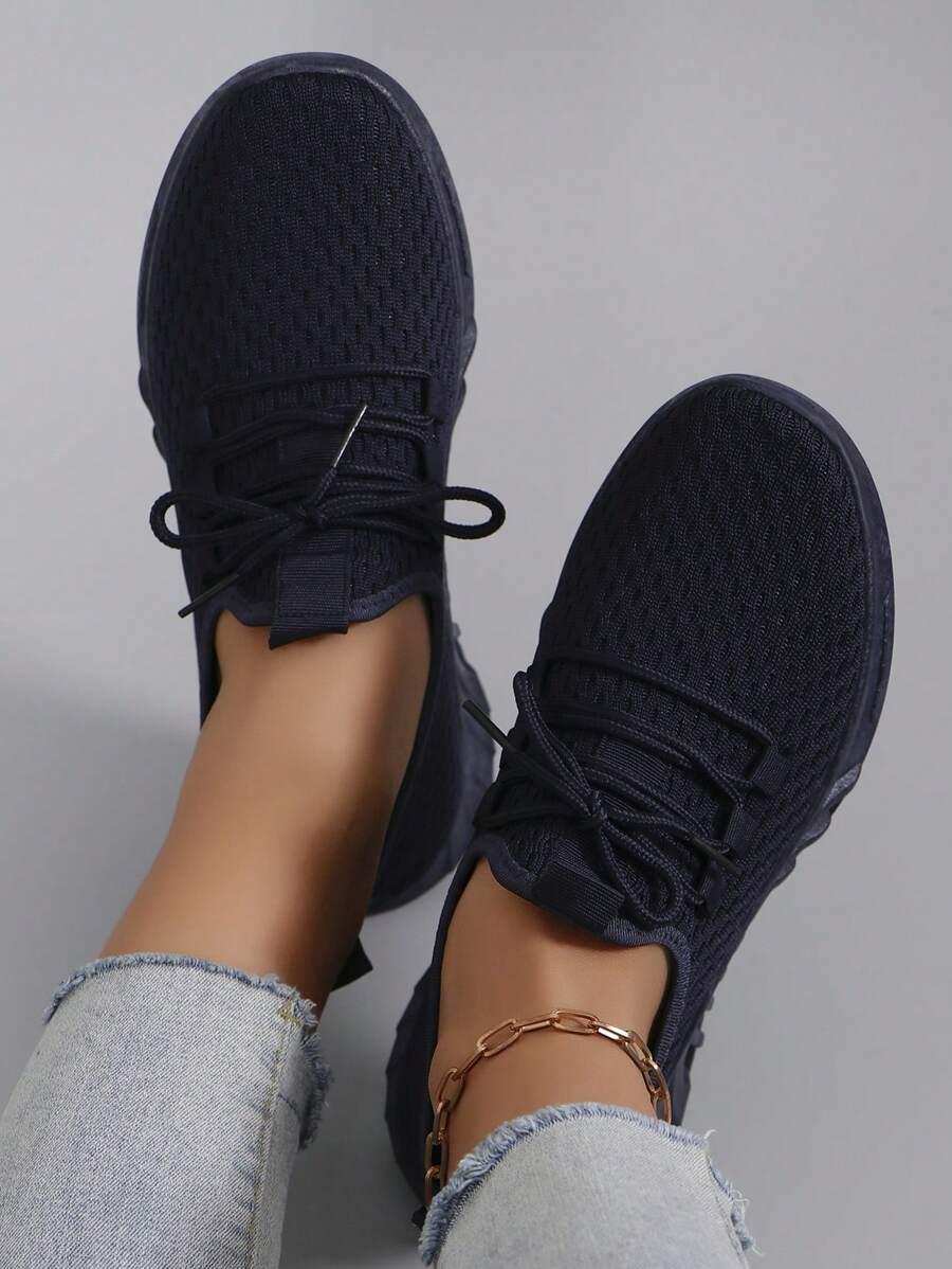 GRANATOWE SZNUROWANE BUTY SPORTOWE