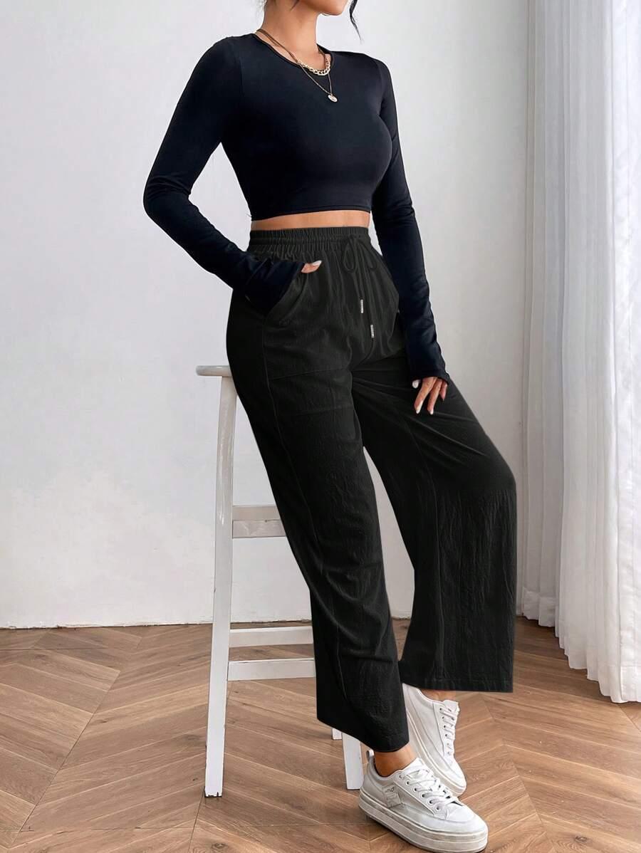 czarne spodnie casual