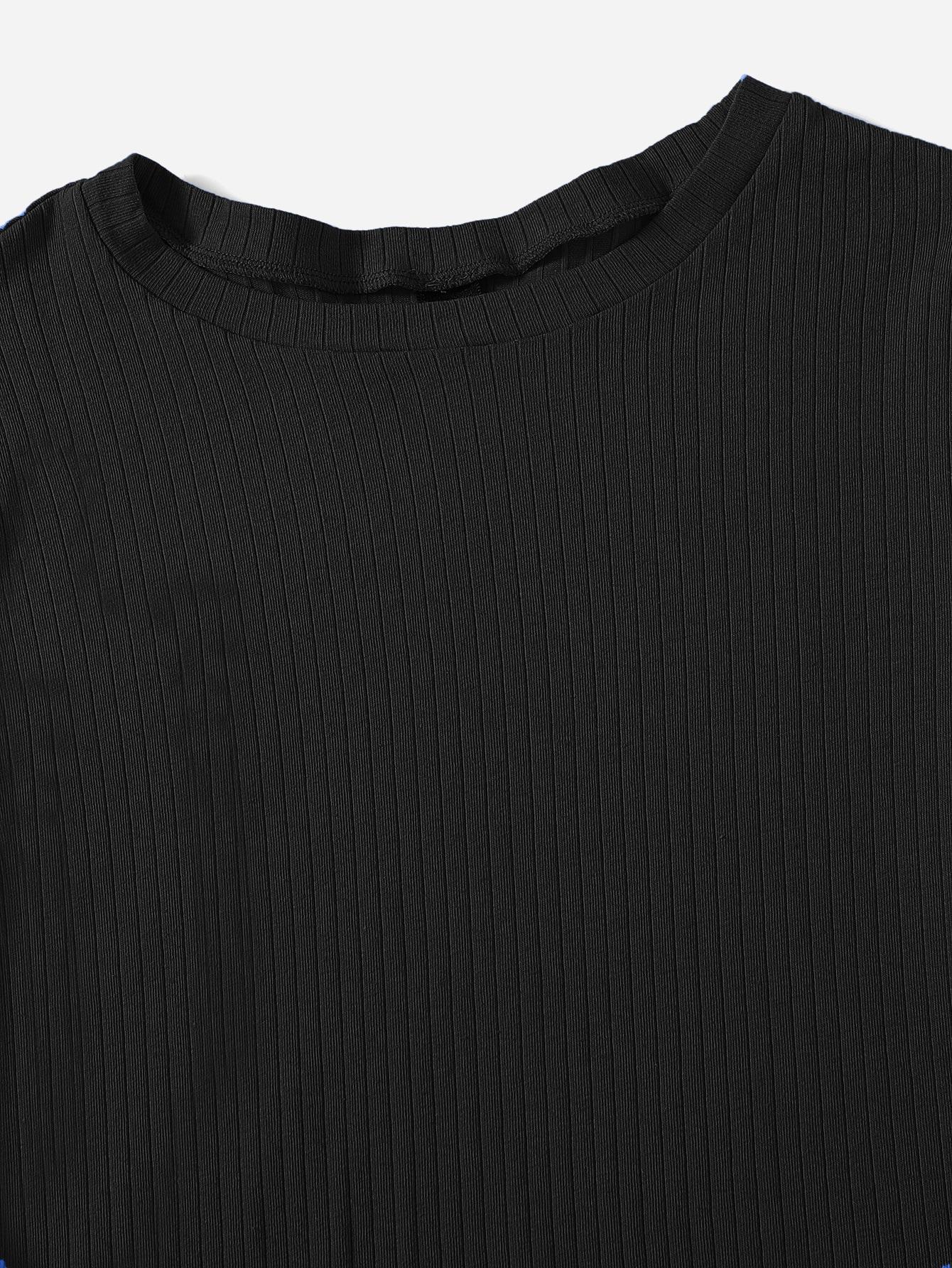 czarny t-shirt prążki