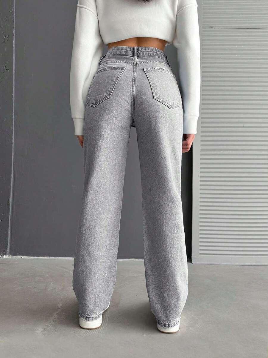 SZARE SPODNIE JEANS