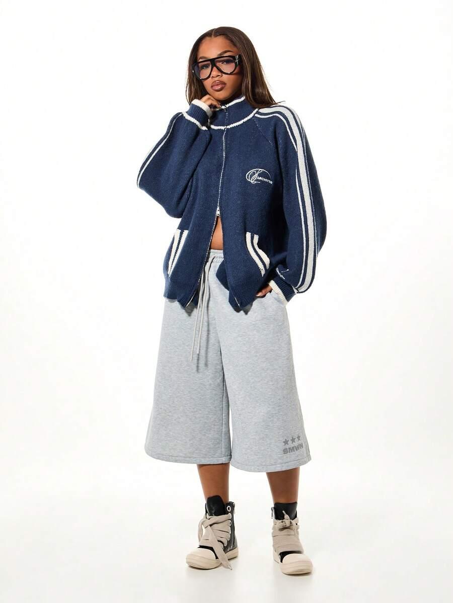 sweter zamek kontrast