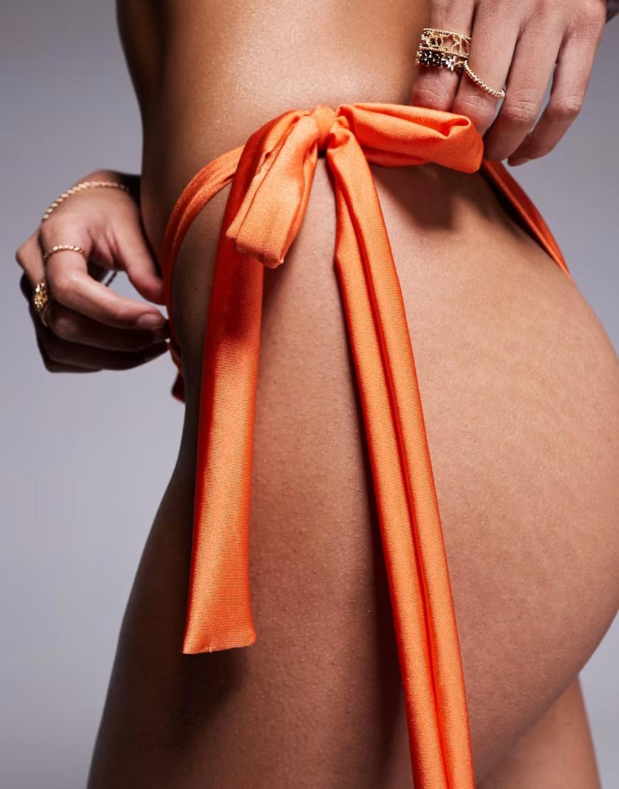 POMARAŃCZOWY DÓŁ OD BIKINI połysk