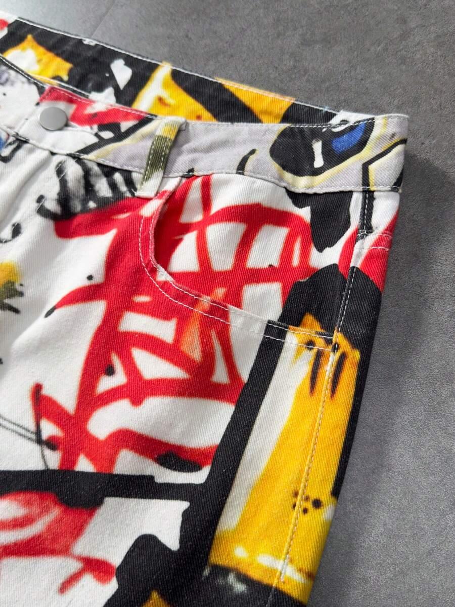 SPODNIE JEANS NADRUK