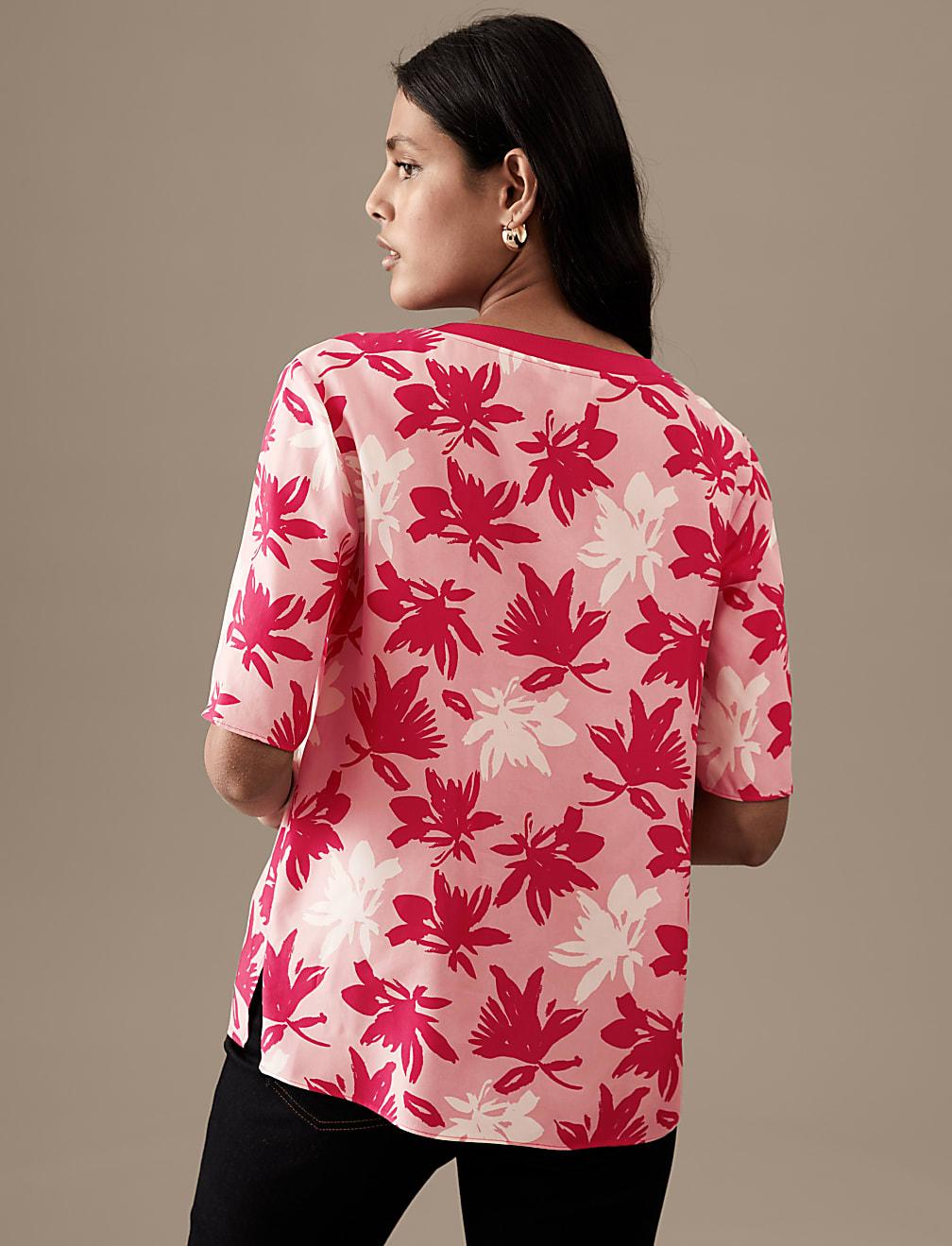 bluzka v-neck wzór T50-2176T-A4