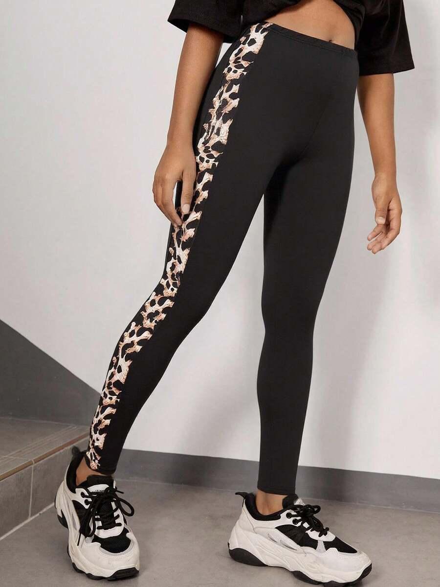 legginsy aniaml print wysoki stan 