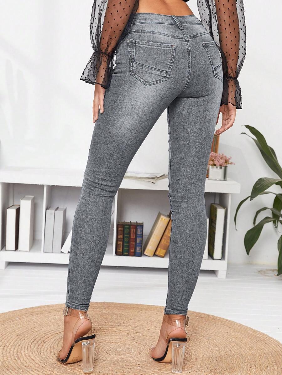 SZARE SPODNIE JEANS RURKI