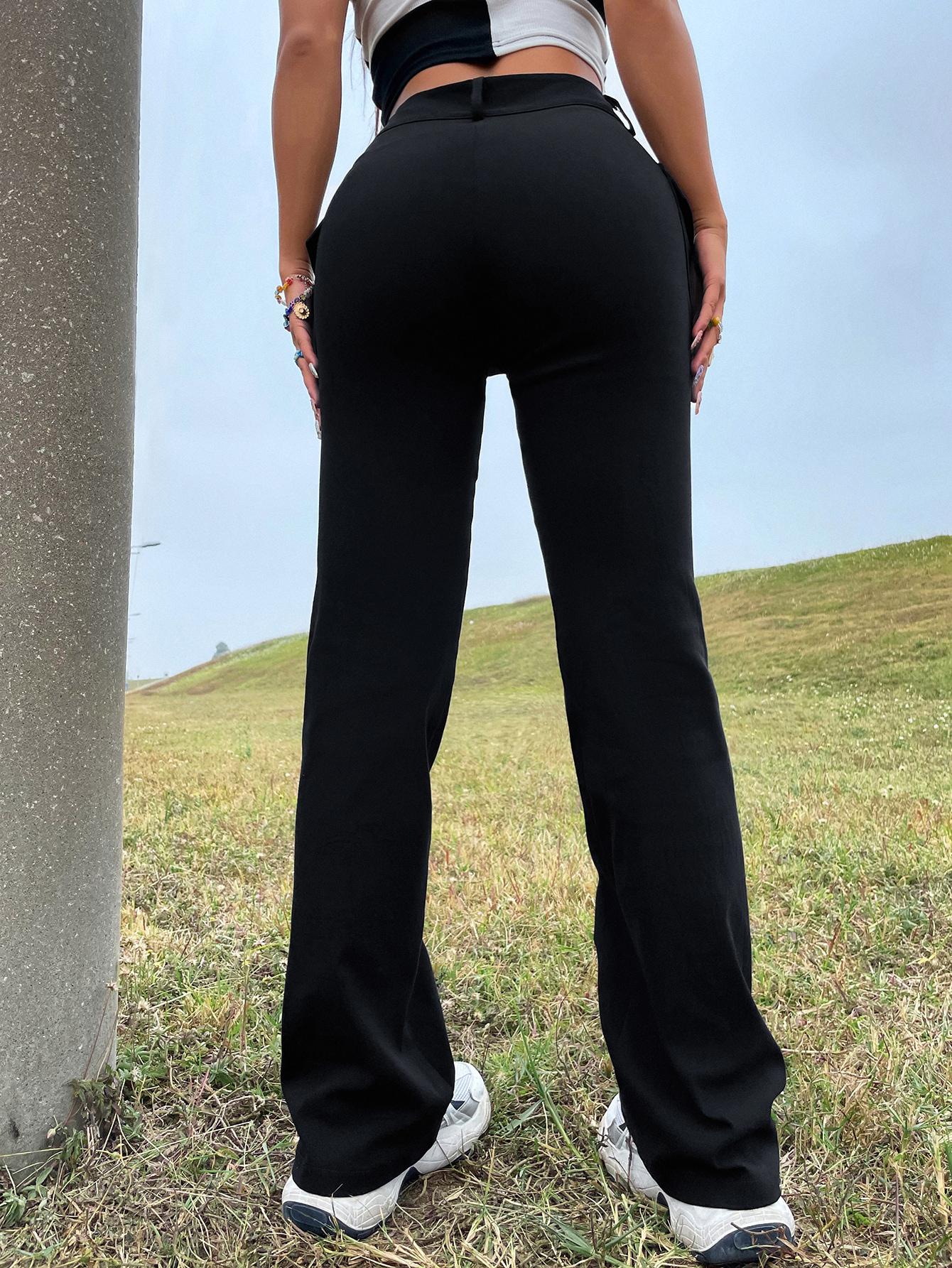 czarne spodnie bootcut
