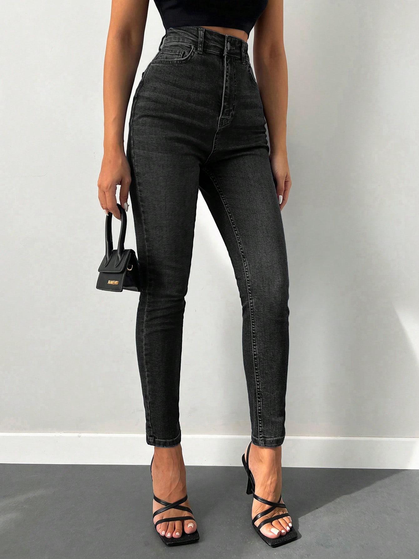 CZARNE SPODNIE JEANS RURKI