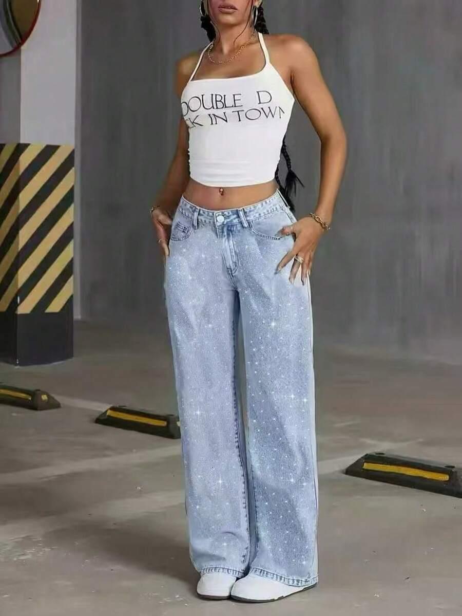 jeansy szeroka nogawka