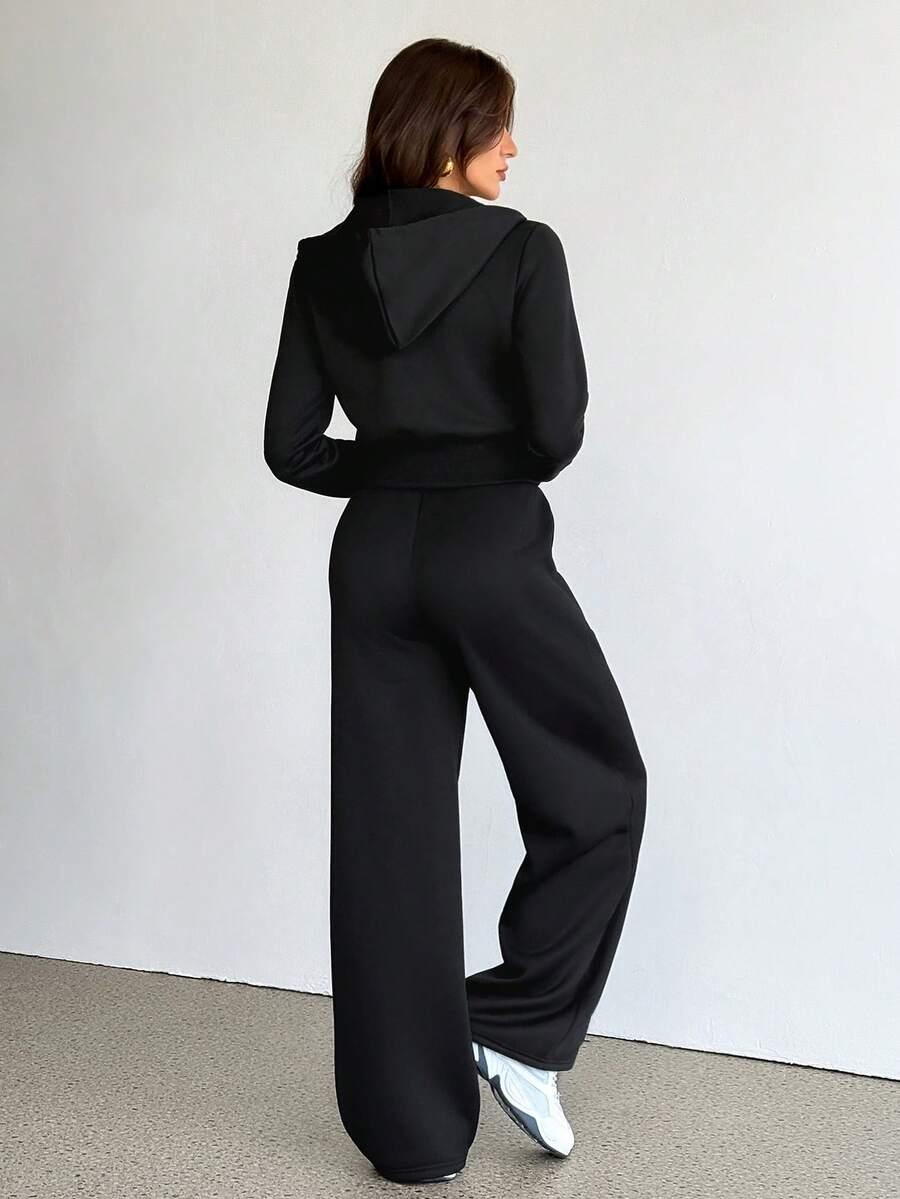 czarny dresowy KOMPLEt BLUZA SPODNIE