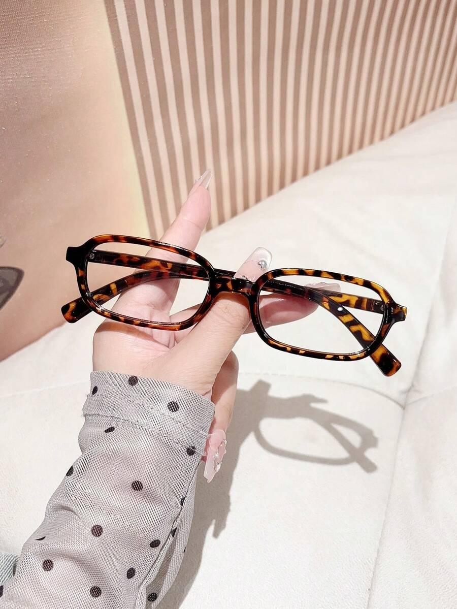 okulary zerówki leopard print